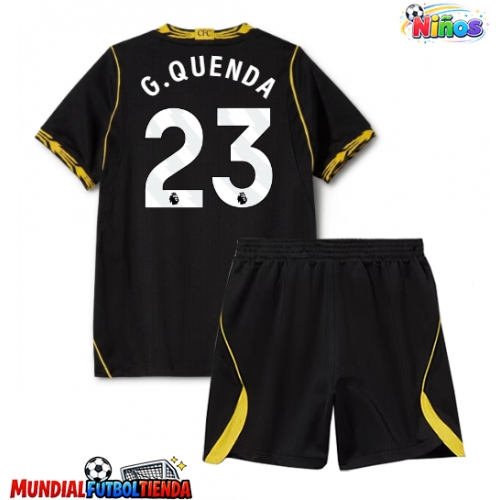 Camiseta Chelsea Geovany Quenda #23 Segunda Equipación Replica 2026-27 para niños mangas cortas (+ Pantalones cortos)
